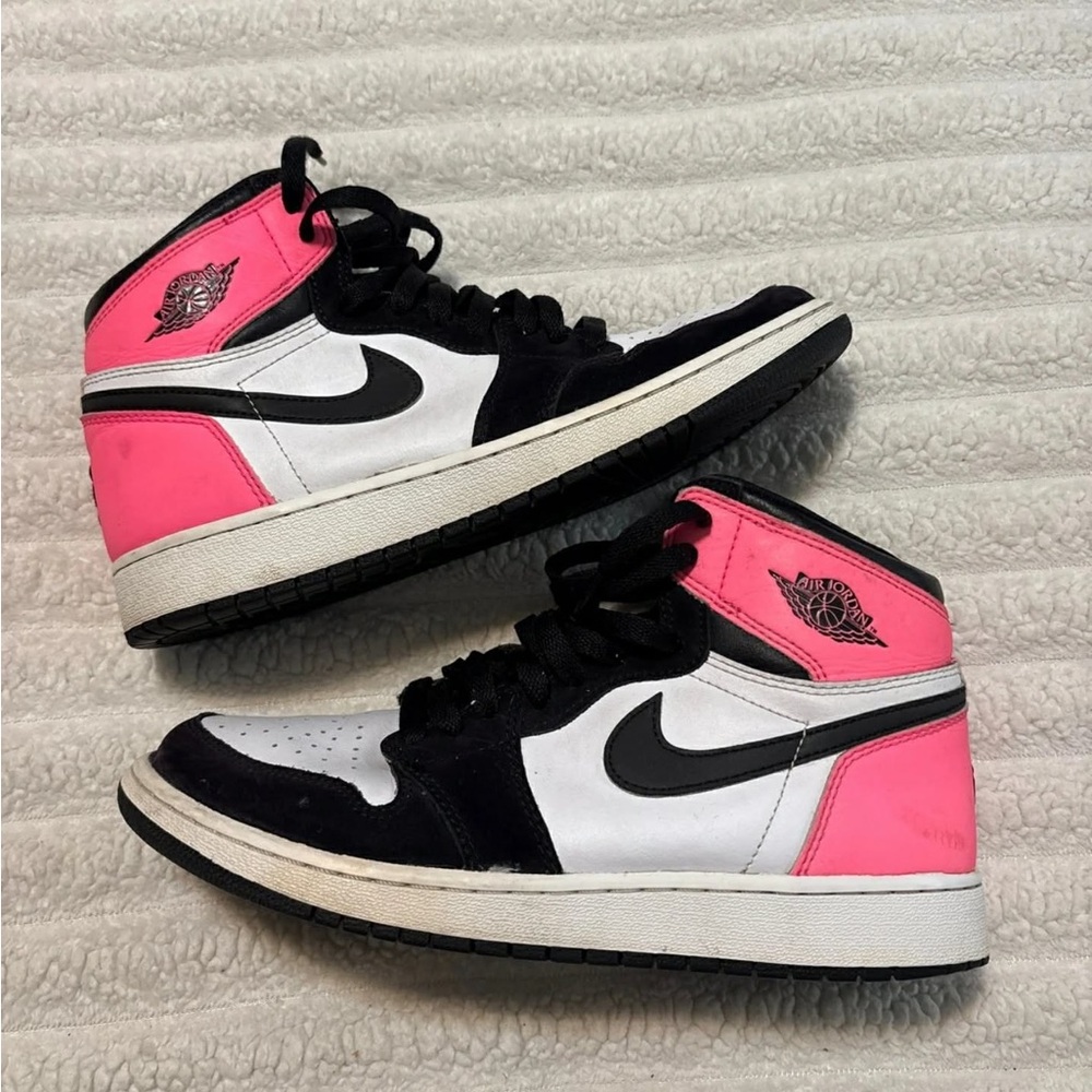 Nike Air Jordan 1 Mid Black White Pink Women's Sneakers